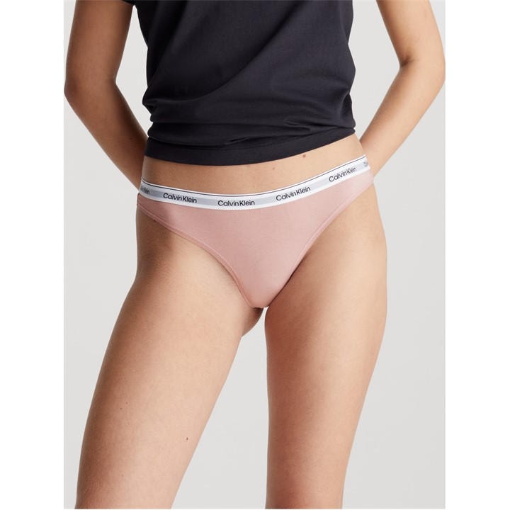 Calvin Klein Women's Pink Logo Thong in Size 12, Sports Direct