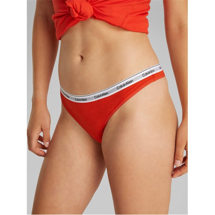 Calvin Klein Women's Red Logo Thong in Size 14, Sports Direct