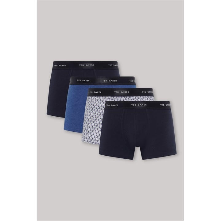 Ted Baker Men's Blue 4 Pack Trunk in Size L, Sports Direct