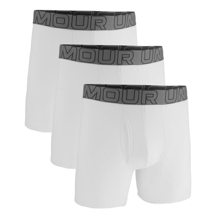 Under Armour Men' White Logo Boxers 3-Pack in Size S, Sports Direct