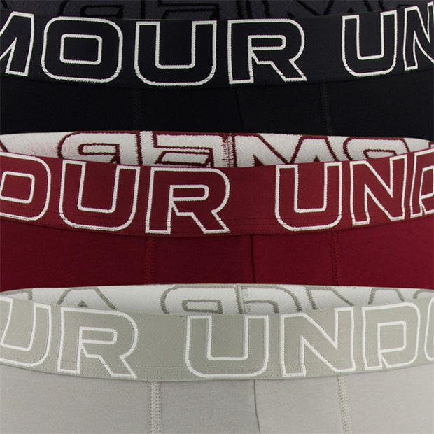 Burg/Black/Grey - Under Armour - Logo Boxers 3-Pack Mens