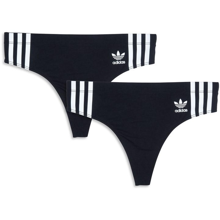 Adidas Originals Women's  Originals Comfort Flex Cotton Thong 2-Pack in Size 8, Sports Direct