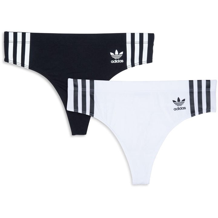 Adidas Originals Women's Multi Comfort Flex Cotton Thong 2-Pack Large