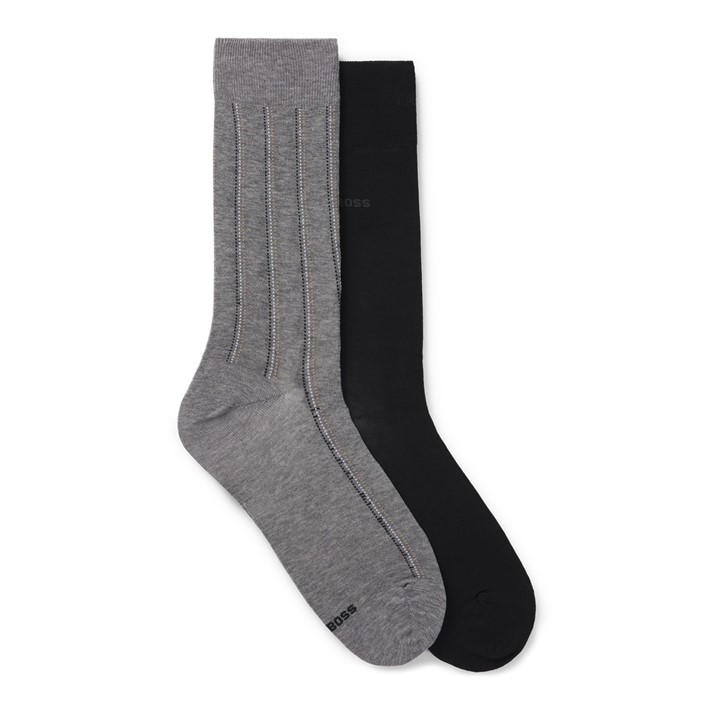 Boss Men's Grey Pinstripe Crew Socks in Size 6 - 12 Months, Sports Direct