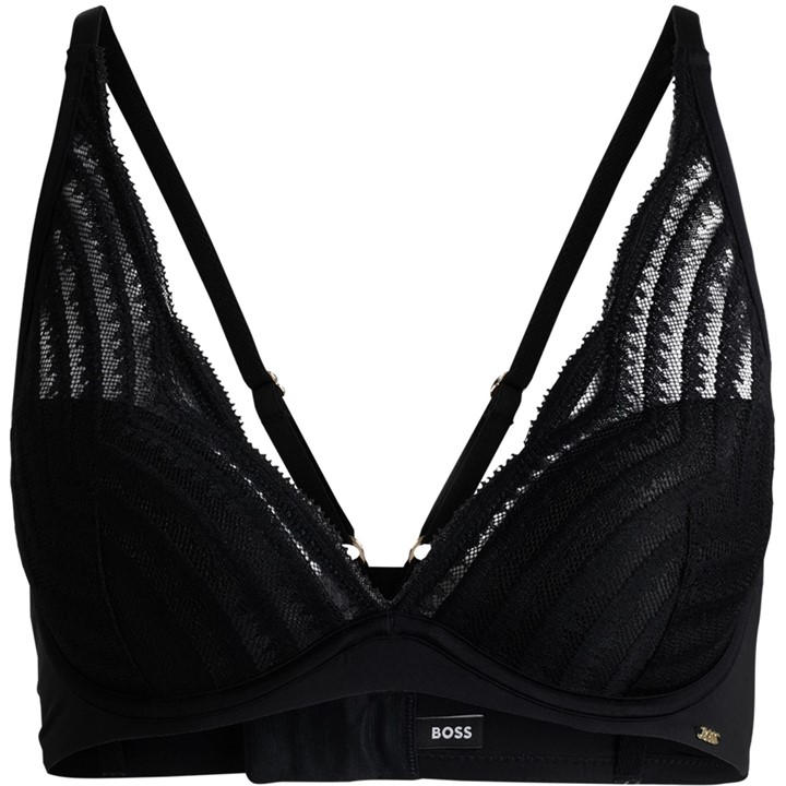 Boss Women's Black Wave Support Underwire Bra in Size 34C, Sports Direct