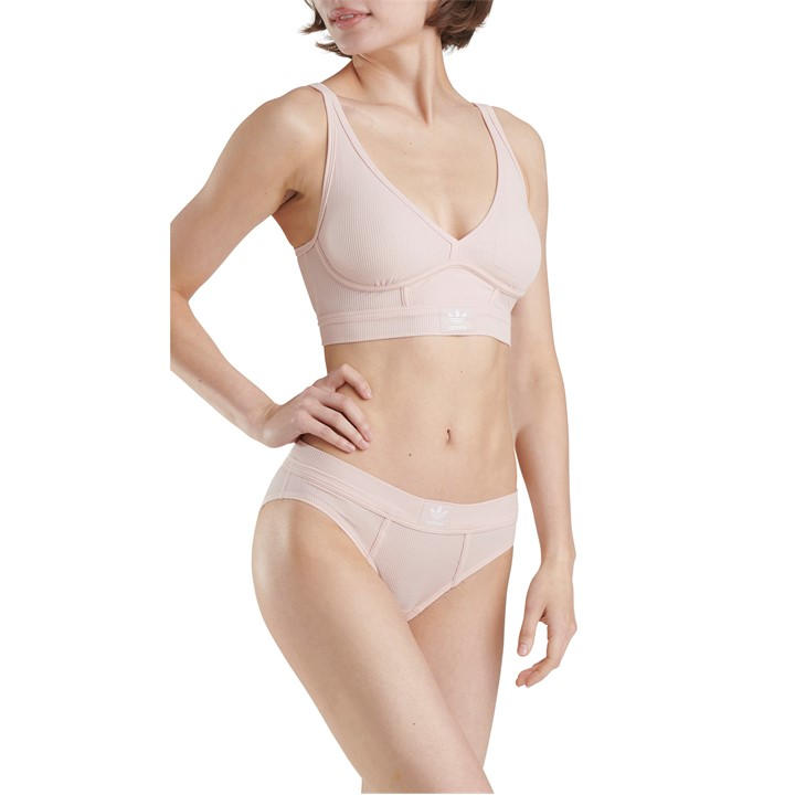 Adidas Originals Women's Pink Adicolor Contempo Rib 2-2 Bralette in Size 10, Sports Direct