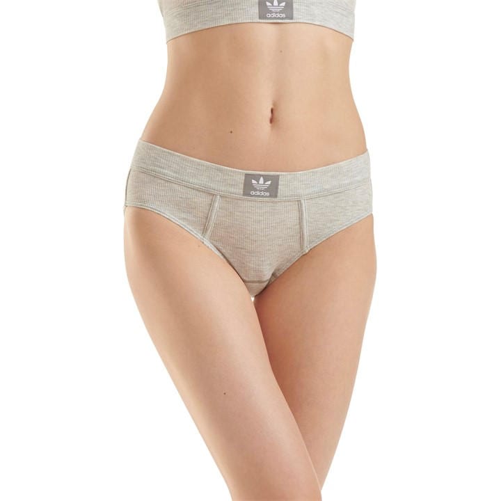 Adidas Originals Women's Grey Originals 2X2 Rib High-Waist Brief in Size L, Sports Direct