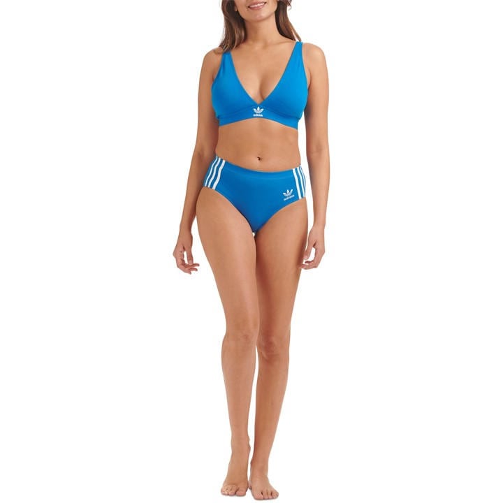 Adidas Originals Women's Blue Originals Comfort Flex Cotton Triangle Bra in Size L, Sports Direct