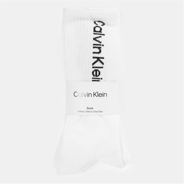Calvin Klein Men's White Crew Socks in Size 7 - 11, Sports Direct