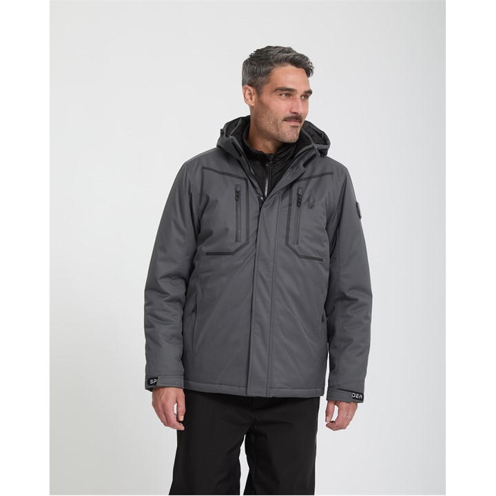 Spyder Men' Grey Snow System Ski Jacket in Size S, Sports Direct