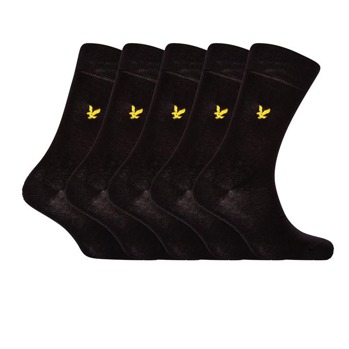 Lyle And Scott Men's Black Core Crew Socks in Size 7 - 11, Sports Direct