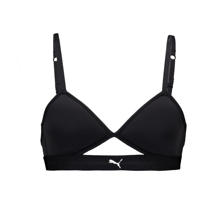 Puma Women's Black Peek A Boo Triangle Bralette in Size 12, Sports Direct