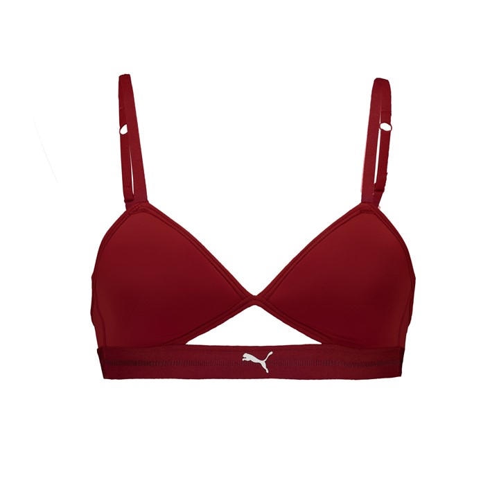Puma Women's Red Peek A Boo Triangle Bralette in Size 8, Sports Direct
