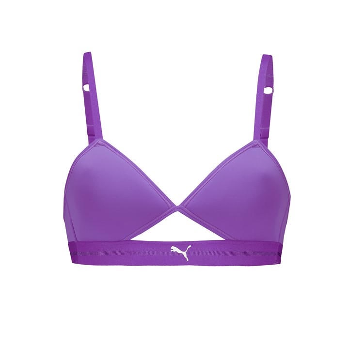 Puma Women's Purple Peek A Boo Triangle Bralette in Size 14, Sports Direct