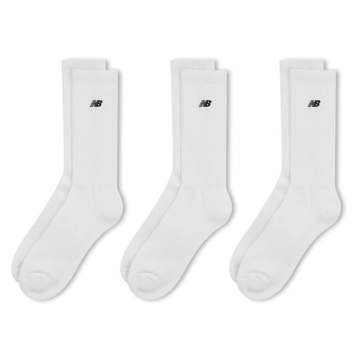 New Balance White Embroidered Logo Cotton Crew Socks in Size 6 - 12 Months, Sports Direct