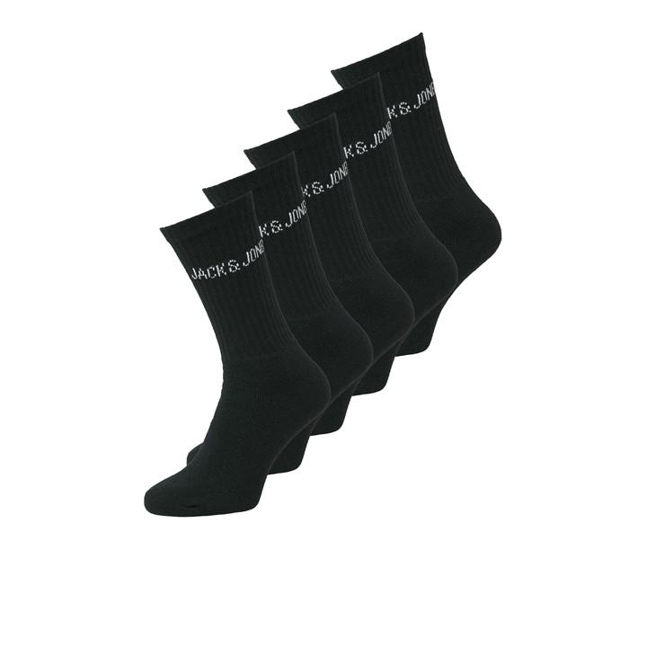 Jack And Jones Men's Black Regen 5 Pack Crew Socks in Size 6 - 12 Months, Sports Direct