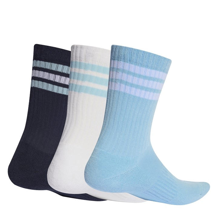 Adidas  Blue 3-Pack Crew Socks  in Size 6.5 - 8, Sports Direct