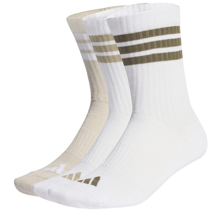 Adidas  White 3-Pack Crew Socks  in Size 7 - 11, Sports Direct