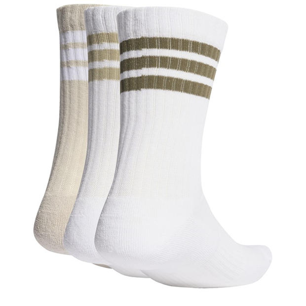 White/Brown 3S - adidas - 3-Pack Crew Socks Adults