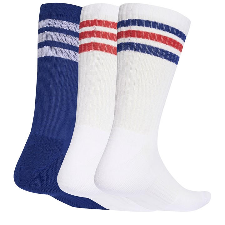 Adidas  White 3-Pack Crew Socks  in Size 6.5 - 8, Sports Direct