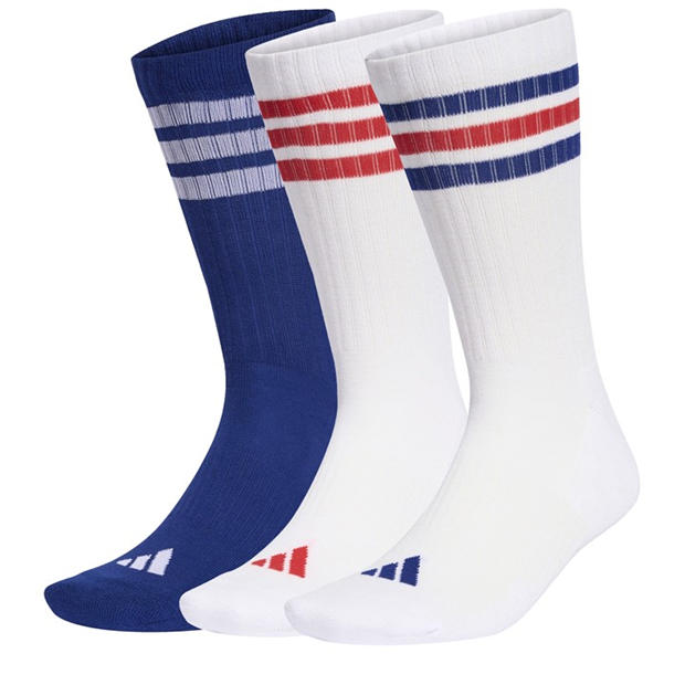 White/Navy/Red - adidas - 3-Pack Crew Socks Adults