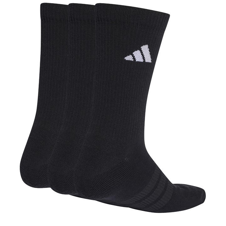 Adidas  Black 3-Pack Crew Socks  in Size C3 - C7, Sports Direct