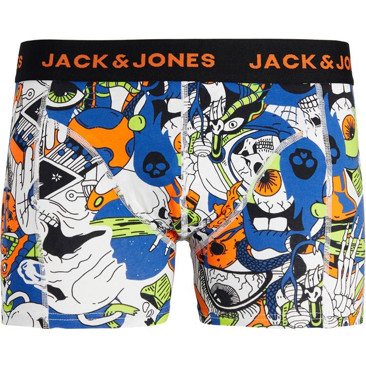 Jack And Jones Men's Black Skull Boxer Trunk Large