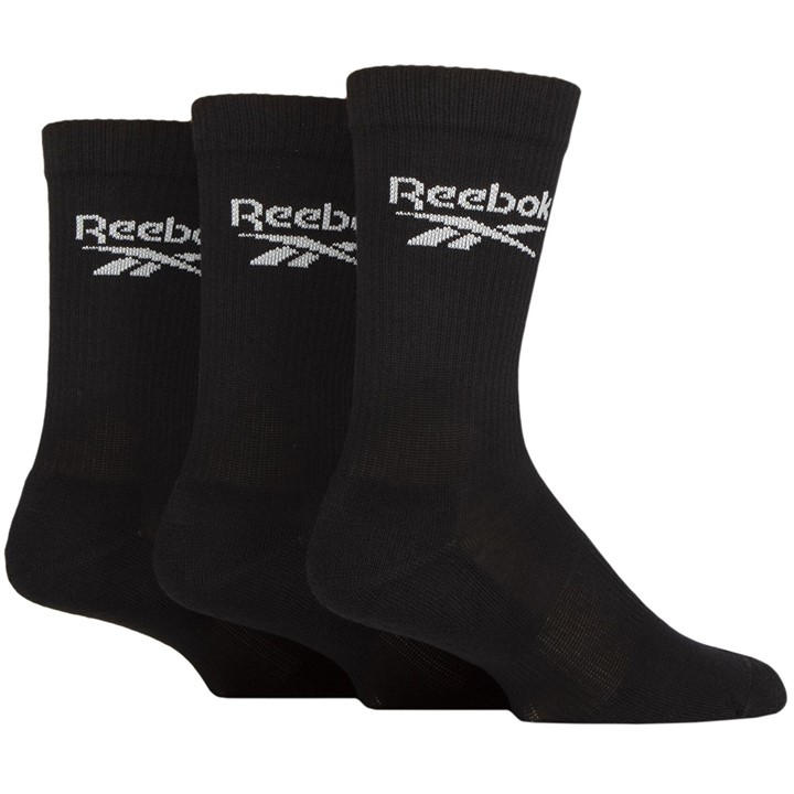 Reebok  Black Core Crew Socks in Size 7 - 11, Sports Direct