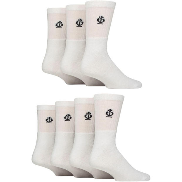 White - Jeff Banks - Men's 7 Pack Sport Crew Socks