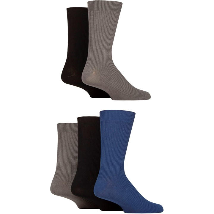 Jeff Banks Men's  5 Pack Ribbed Leisure Crew Socks in Size 7 - 11, Sports Direct