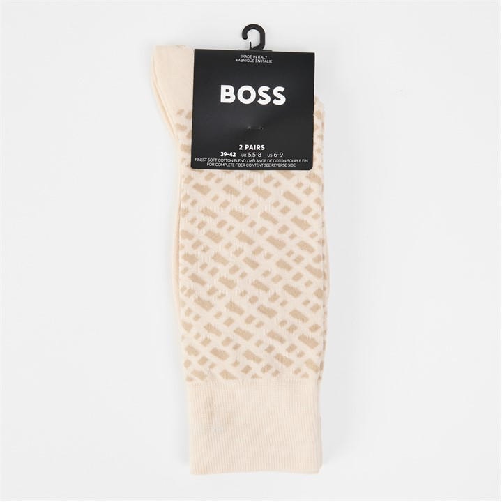 Boss Men's Beige Rs Monogram Crew Socks in Size 7 - 11, Sports Direct
