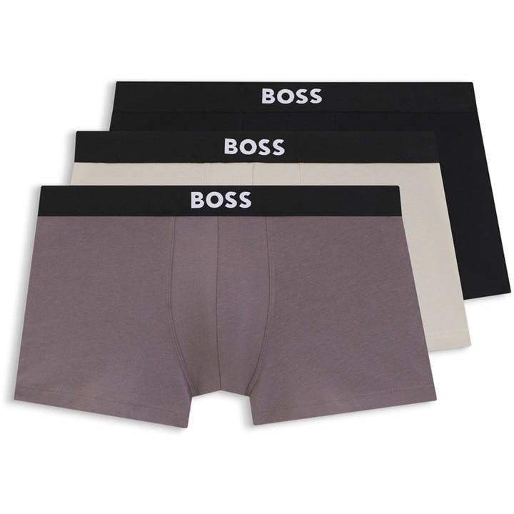 Boss Men's Grey 3 Pack Boxers With Logo Waistband in Size M, Sports Direct