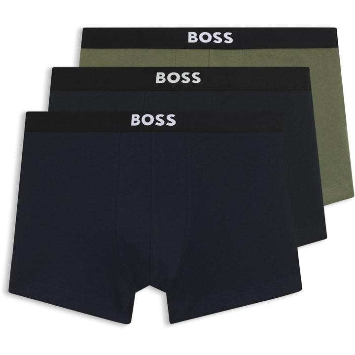Boss Men's Blue 3 Pack Boxers With Logo Waistband in Size M, Sports Direct