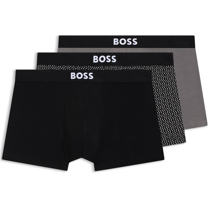 Boss Men's Black 3 Pack Boxers With Logo Waistband in Size M, Sports Direct