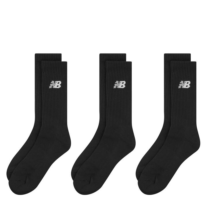 New Balance  Black Everyday Crew Socks 3-Pack  in Size 4.5-6.5(S), Sports Direct