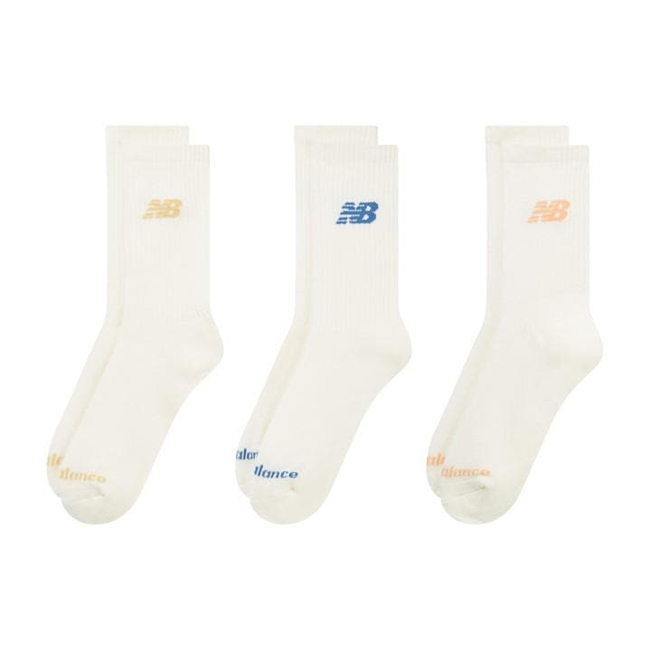 New Balance  Cream Everyday Crew Socks 3-Pack  in Size 7 - 11, Sports Direct