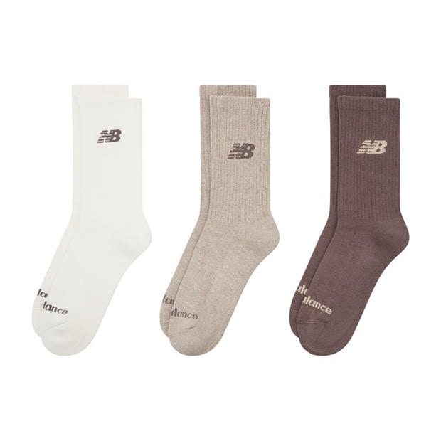 Earth Tones - New Balance - Everyday Crew Socks 3-Pack Adults