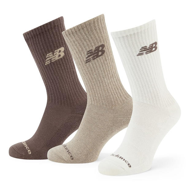 Earth Tones - New Balance - Everyday Crew Socks 3-Pack Adults