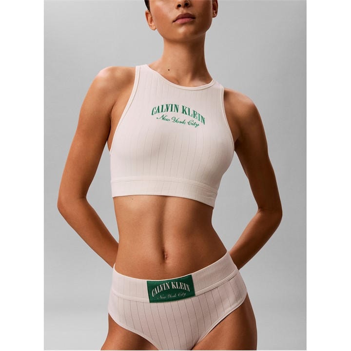 Calvin Klein Women's Cream Non Wired Scoop Bralette in Size 8, Sports Direct