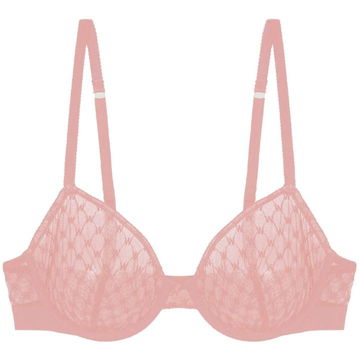 Wolford Women's Pink Logo Lace Underwire Bra in Size 34C, Sports Direct