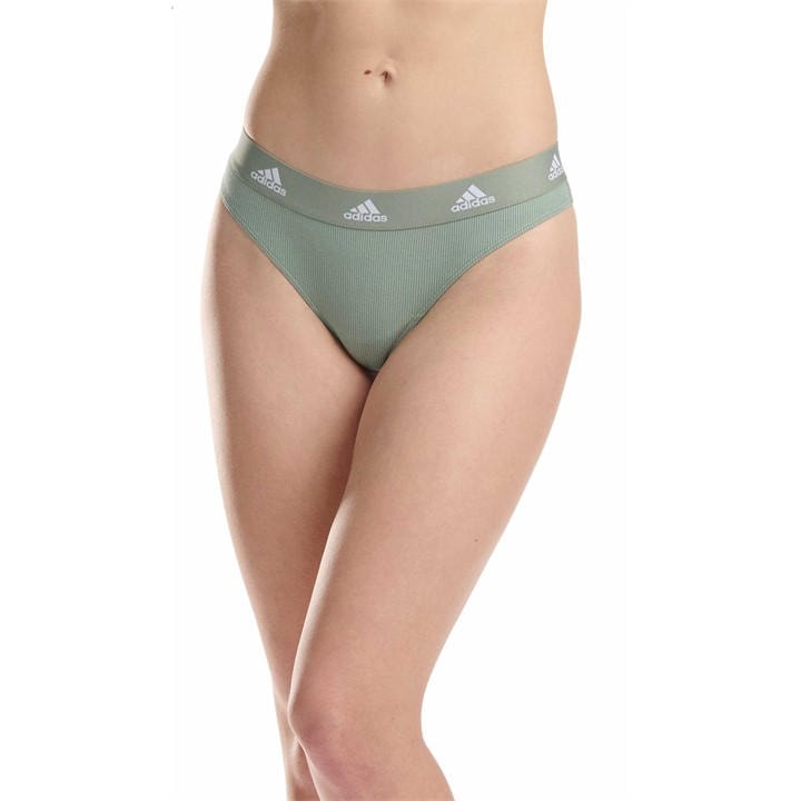 Adidas Women's Green Active Flex Ribbed Thong in Size 16, Sports Direct