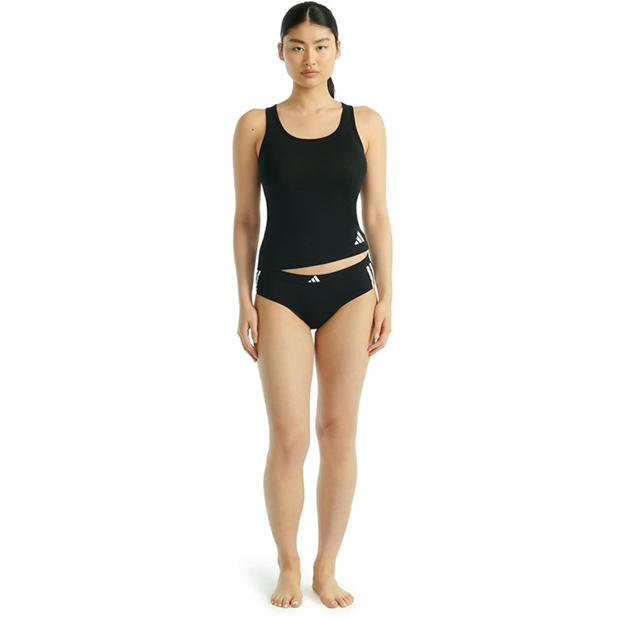 Black - adidas - Active Essentials Cotton 3 Stripes Hipster