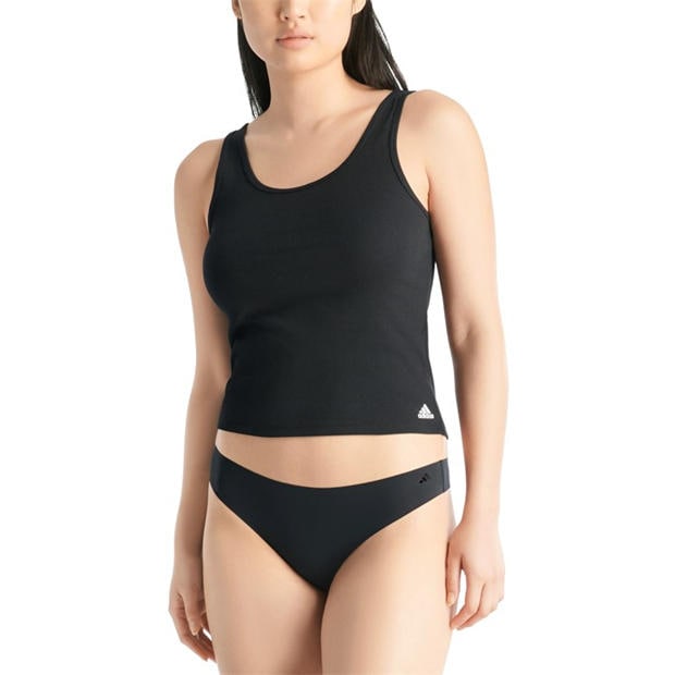 Black - adidas - Womens 3 Pack Thongs