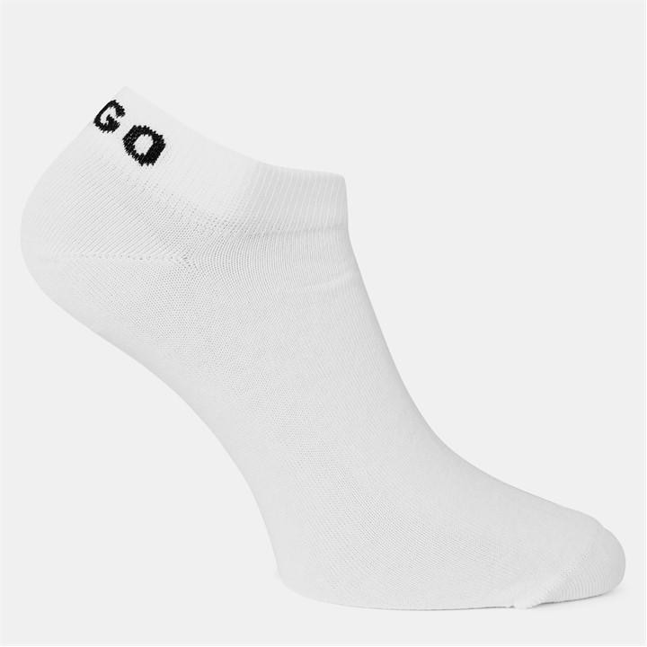 Hugo Women' White 3 Pack Cotton Ankle Socks With Logo Detail in Size S, Sports Direct