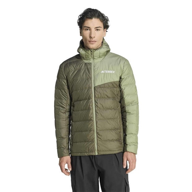 AgvGrnMrl / Bk - adidas - Men's Terrex Mount Down Hooded Full-Zip Jacket