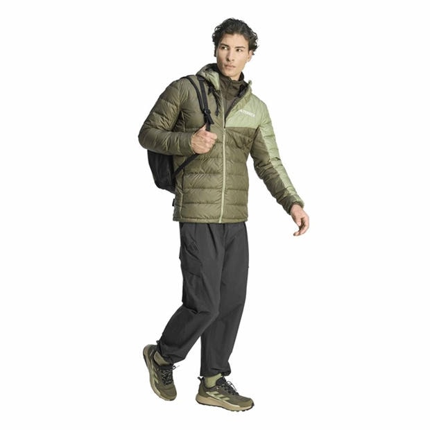 AgvGrnMrl / Bk - adidas - Men's Terrex Mount Down Hooded Full-Zip Jacket