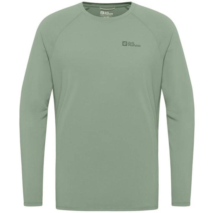 Jack Wolfskin Men's Green Prelight Long Sleeve Performance T-Shirt in Size L, Sports Direct