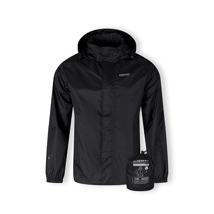Minoti Men's Black Packaway Waterproof Jacket With Zip Front Xs 3XL in Size 2XL, Sports Direct
