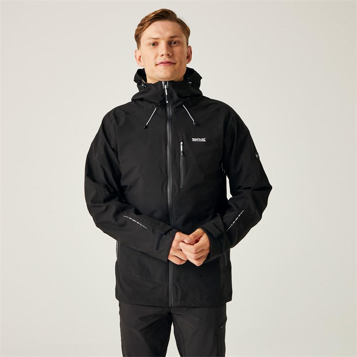 Regatta Men's Black Okara Lightweight Waterproof Jacket in Size XL, Sports Direct