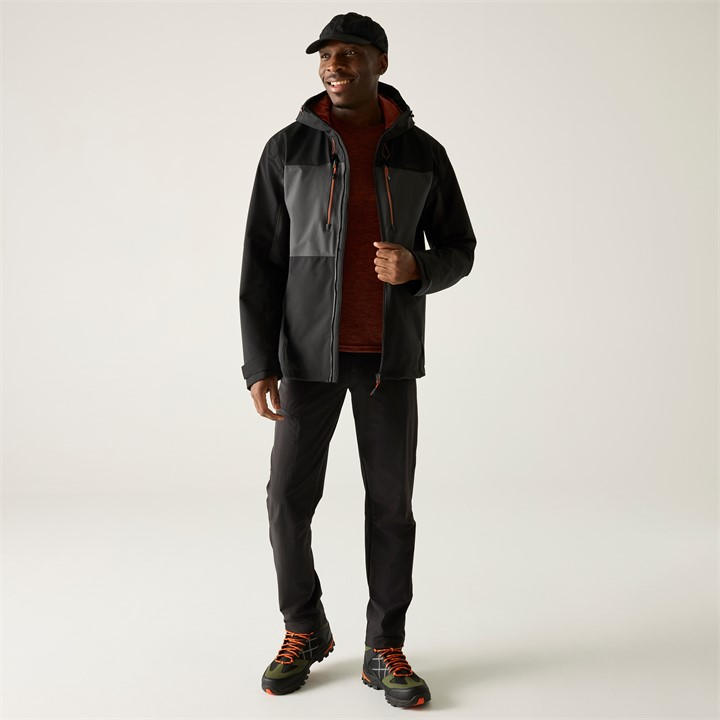 Regatta Men's Black Maland Waterproof Hooded Jacket in Size 2XL, Sports Direct